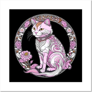 Art Nouveau Kitty Posters and Art